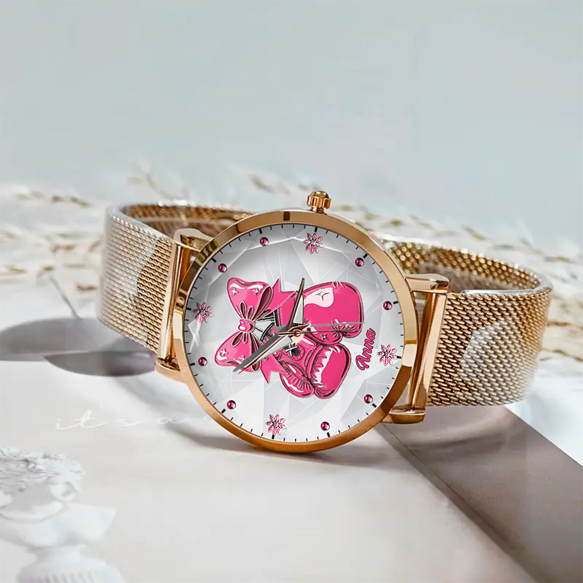 Faith Hope Love - Personalized Breast Cancer Awareness Women Hand Watch