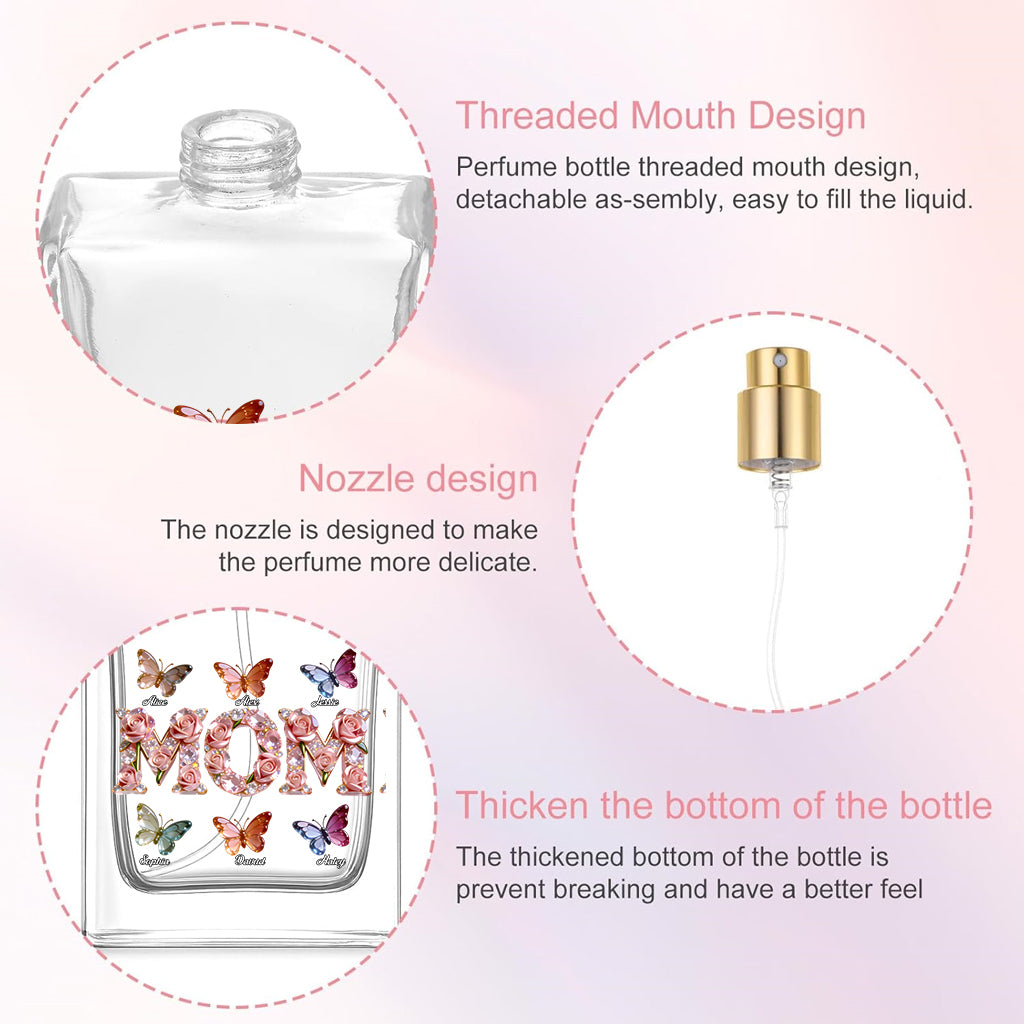 Geschenk für Mama, Oma, Schwester, Tante – Personalisierter, nachfüllbarer Parfümflakon für Mütter