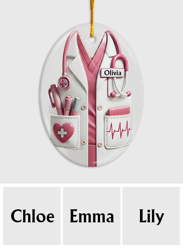 Christmas Gift For Medical Staff/ Doctor/ Nurse... - Personalized Nurse Ceramic Oval Ornament