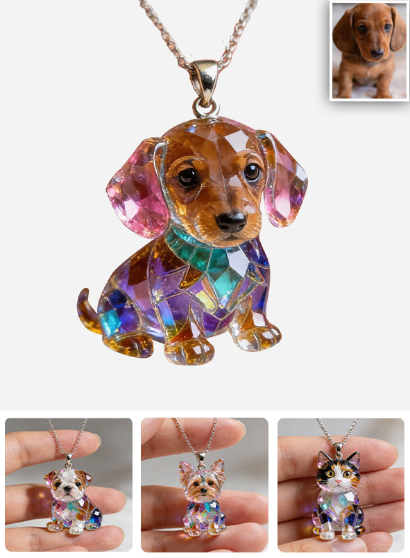 Personalisierter Hundekopf Acrylanhänger Halskette