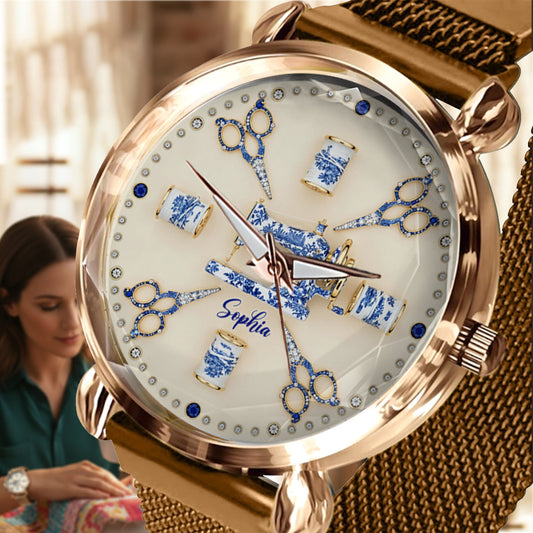 Sewing Toile de Jouy - Personalized Sewing Women Hand Watch