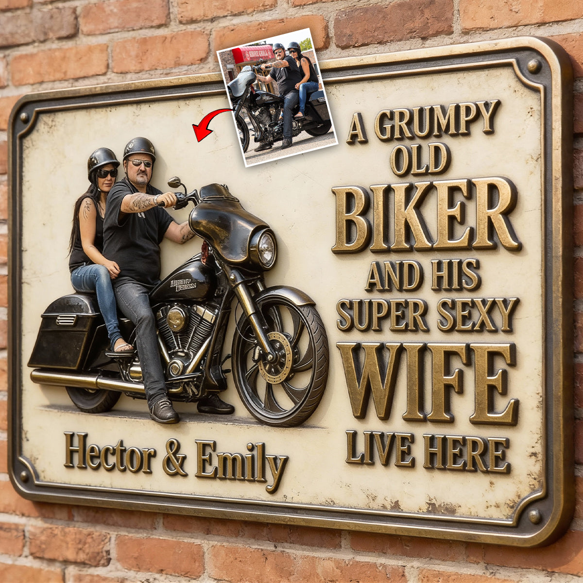 Custom Any Photo - Personalized Biker Cut Metal Sign