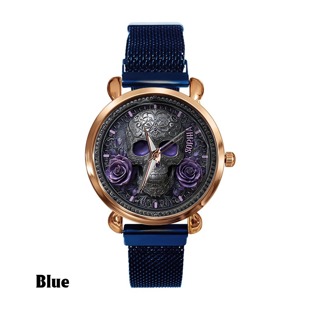 Skull And Roses - Personalized Skull Women Hand Watch