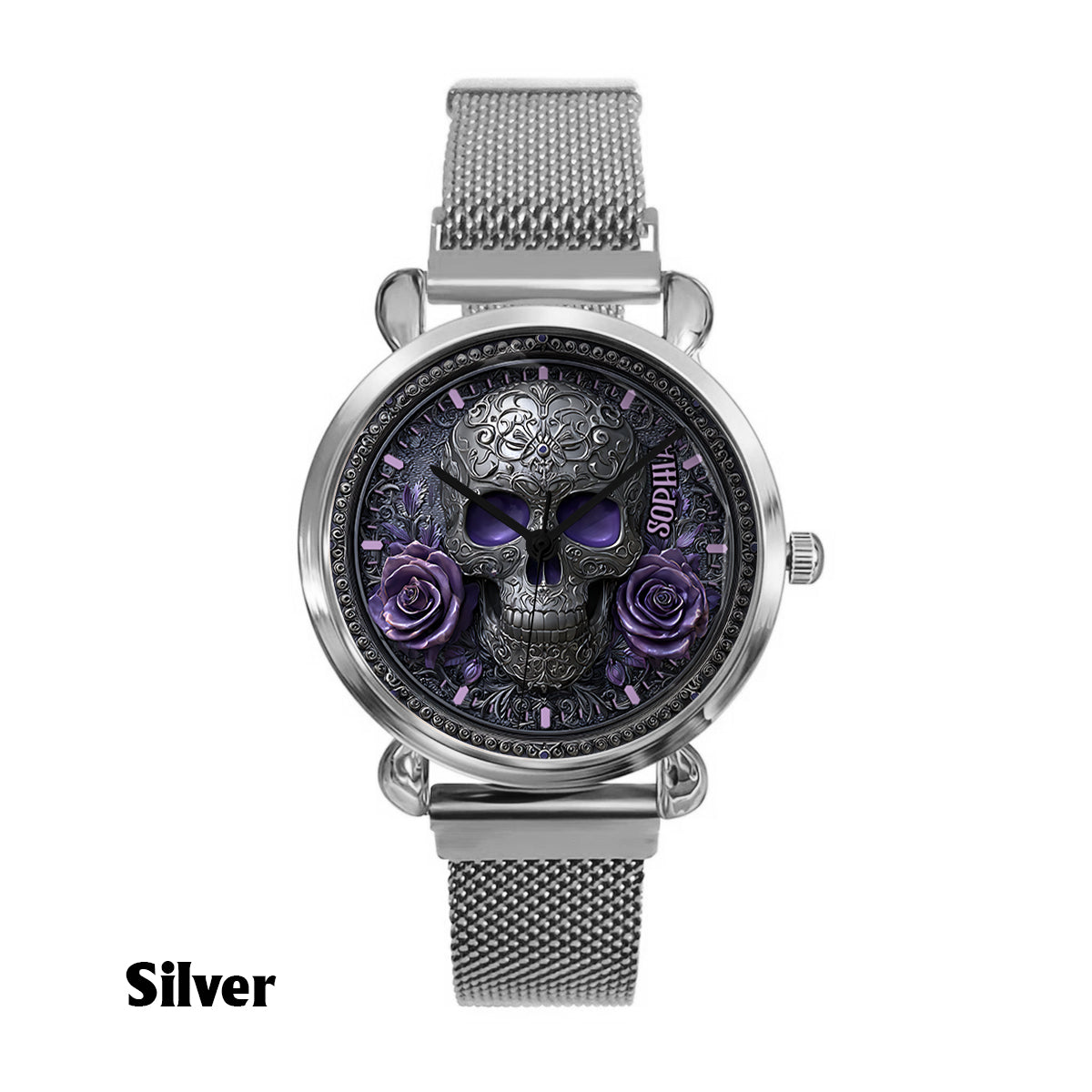 Skull And Roses - Personalized Skull Women Hand Watch