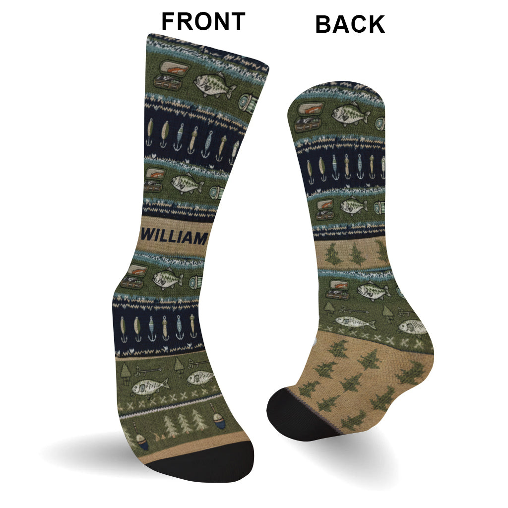 I'd Rather Fishing - Personalized Fishing Socks
