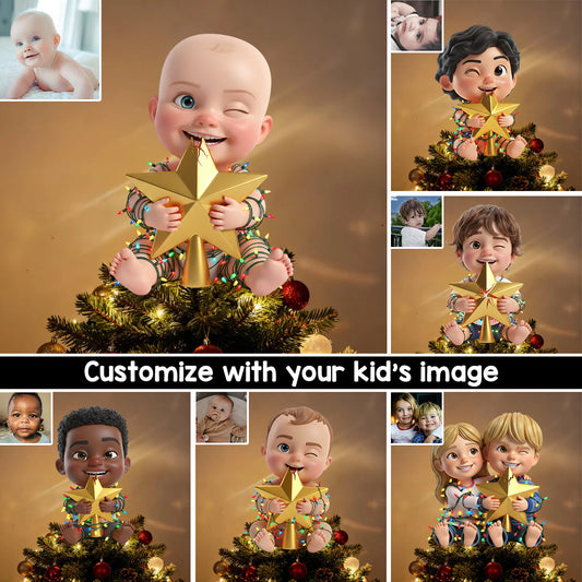 Naughty Kids - Personalized Kid LED Light Tree Topper