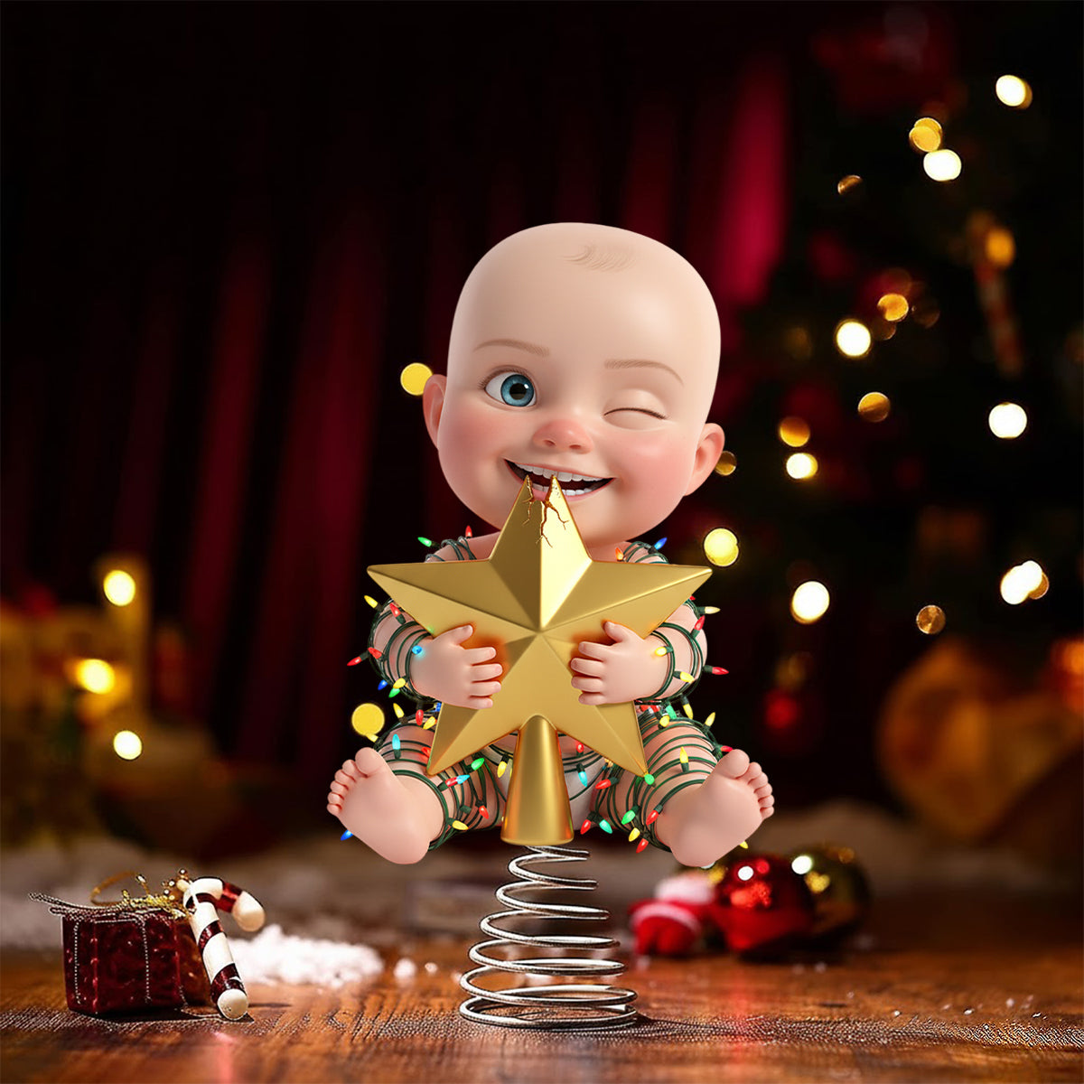 Naughty Kids - Personalized Kid LED Light Tree Topper