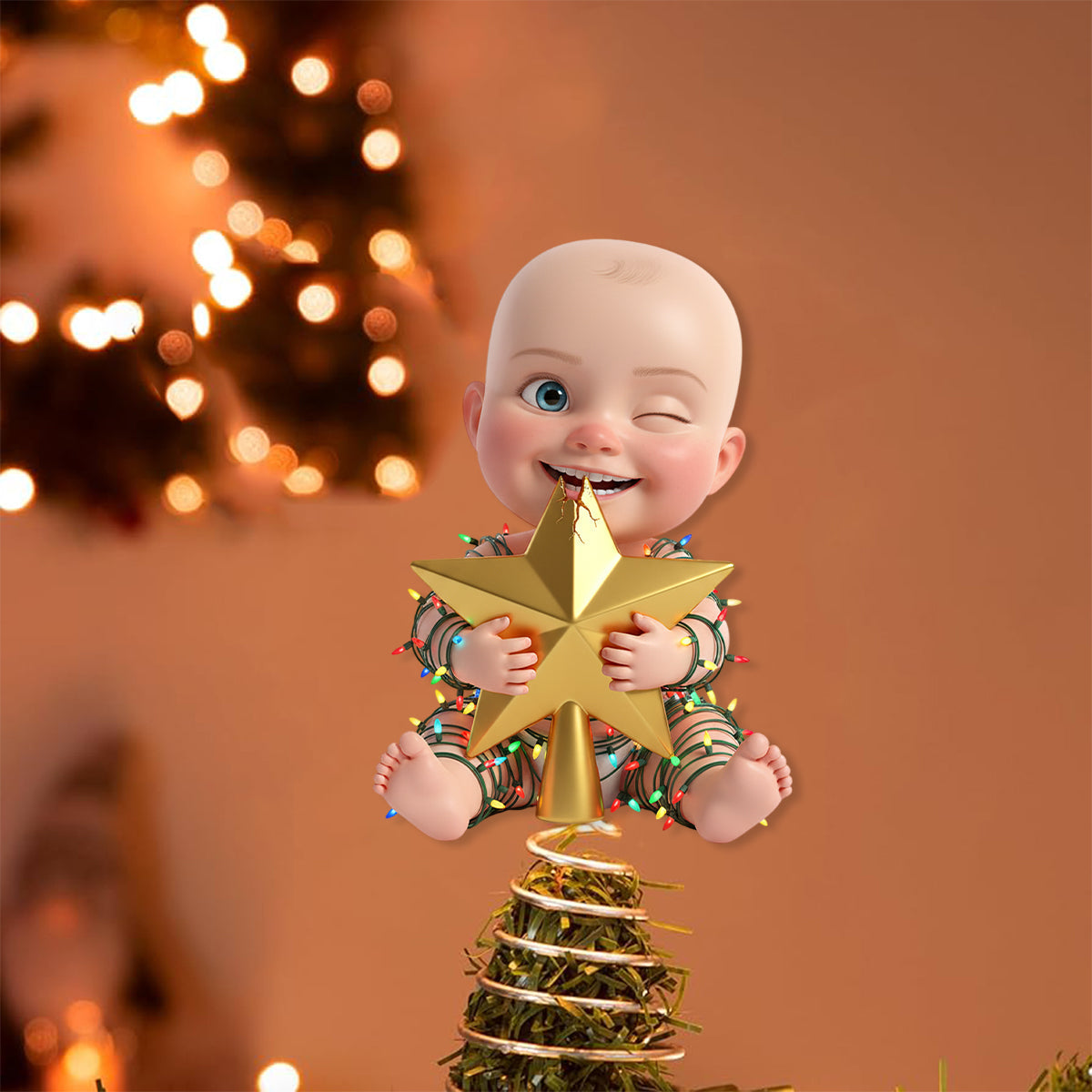 Naughty Kids - Personalized Kid LED Light Tree Topper