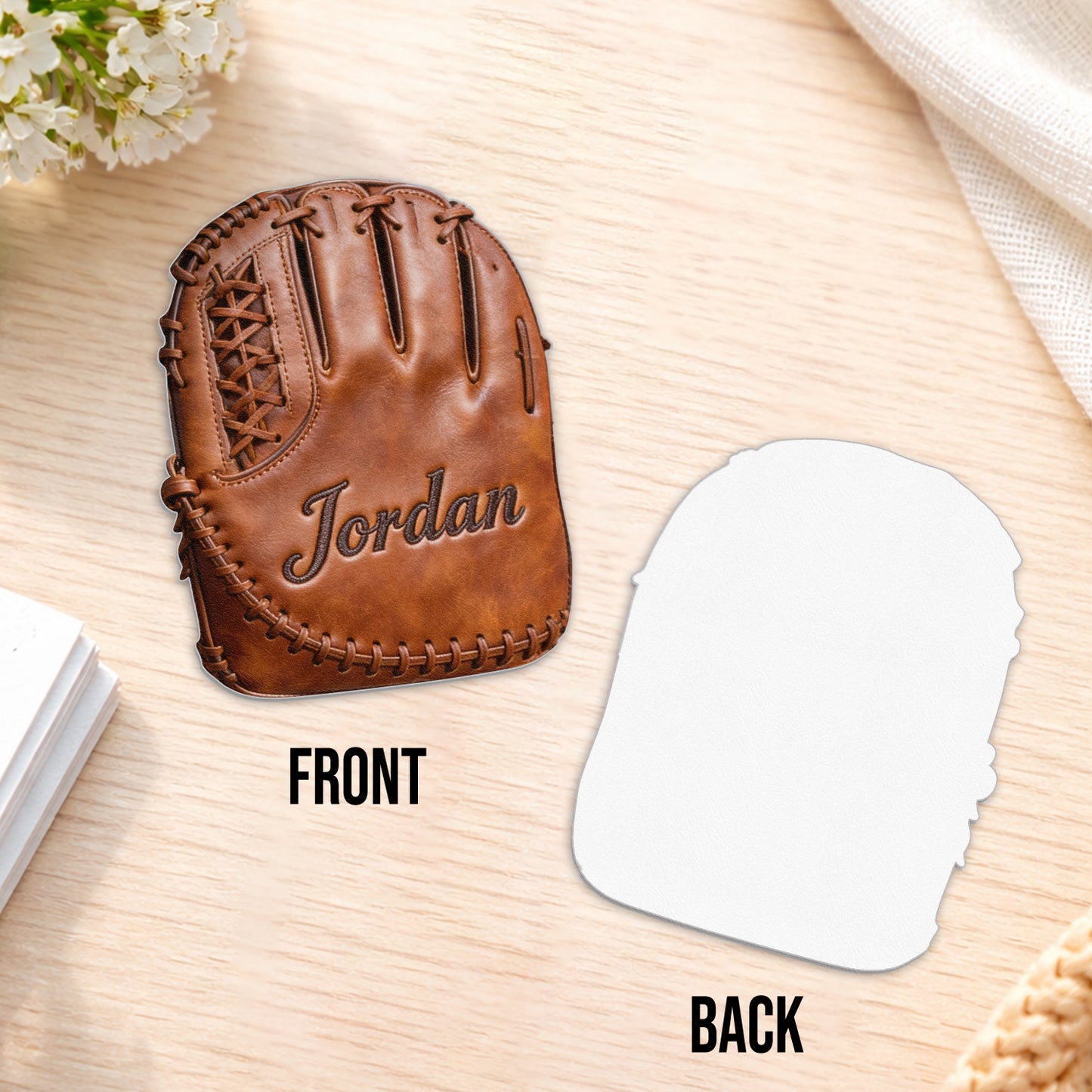Gant de baseball en cuir - Sac à dos en cuir personnalisable avec patch interchangeable