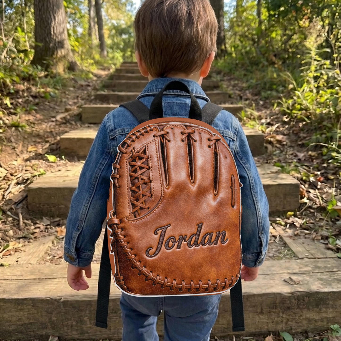 Gant de baseball en cuir - Sac à dos en cuir personnalisable avec patch interchangeable