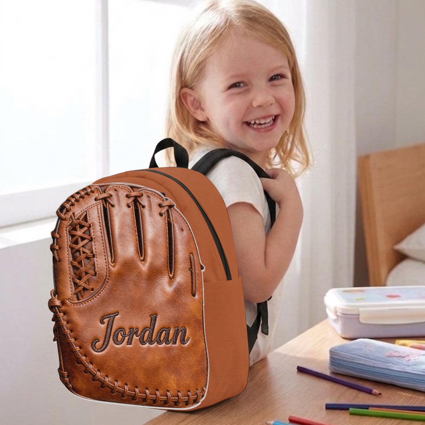 Gant de baseball en cuir - Sac à dos en cuir personnalisable avec patch interchangeable