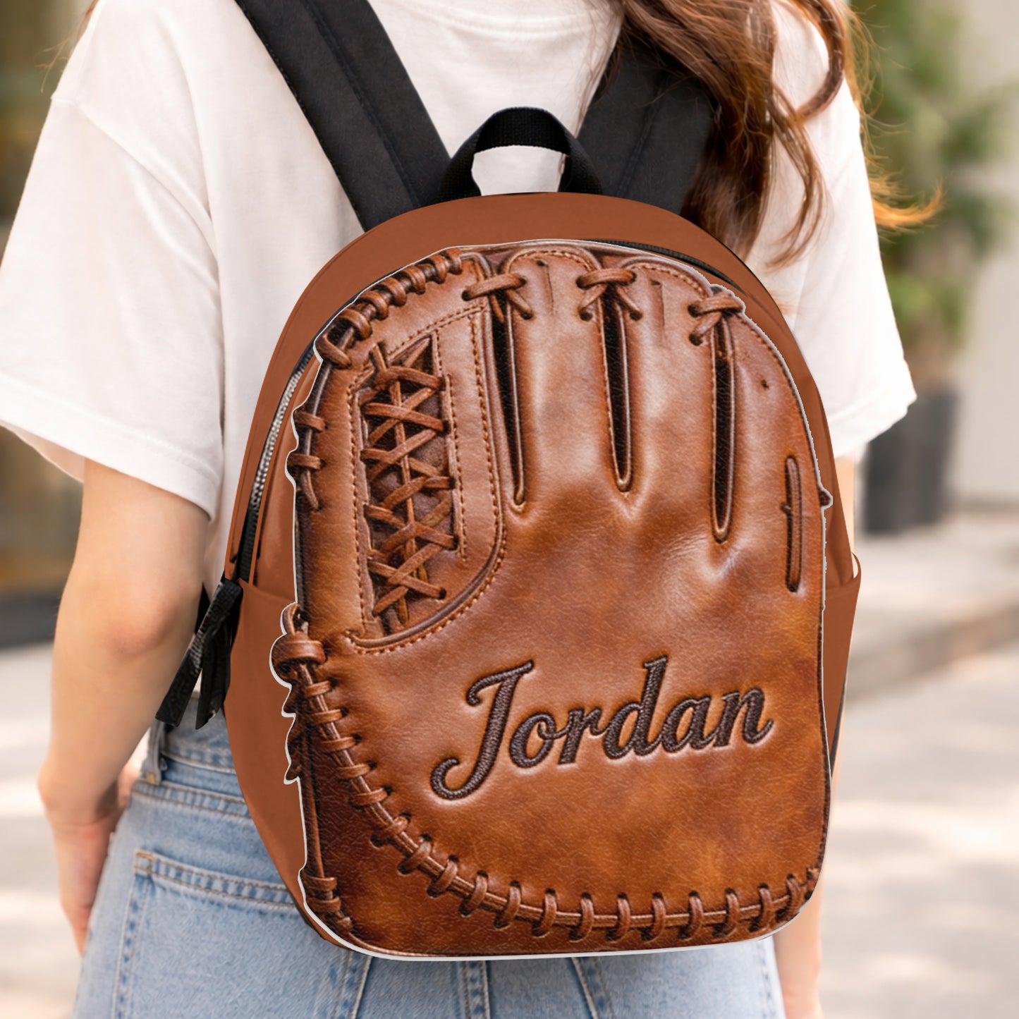 Gant de baseball en cuir - Sac à dos en cuir personnalisable avec patch interchangeable