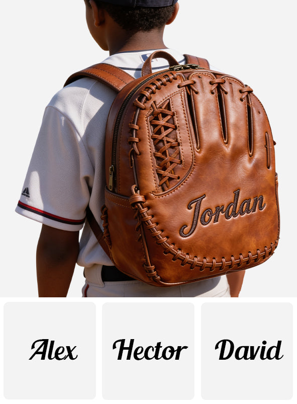 Gant de baseball en cuir - Sac à dos en cuir personnalisable avec patch interchangeable