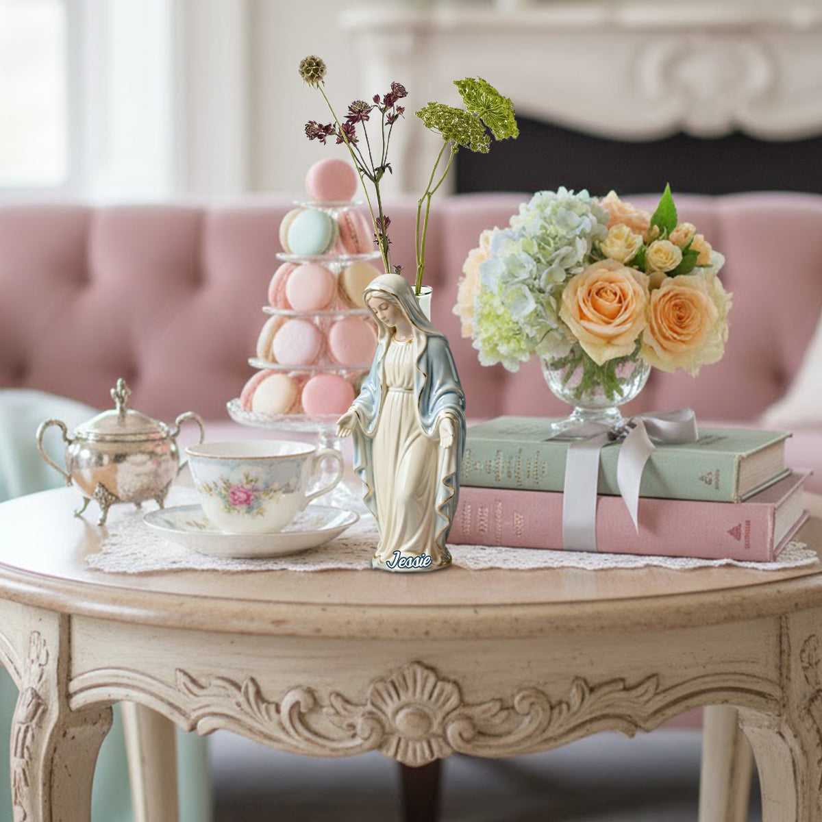 Notre-Dame - Vase à fleurs chrétien personnalisé en acrylique de forme personnalisée