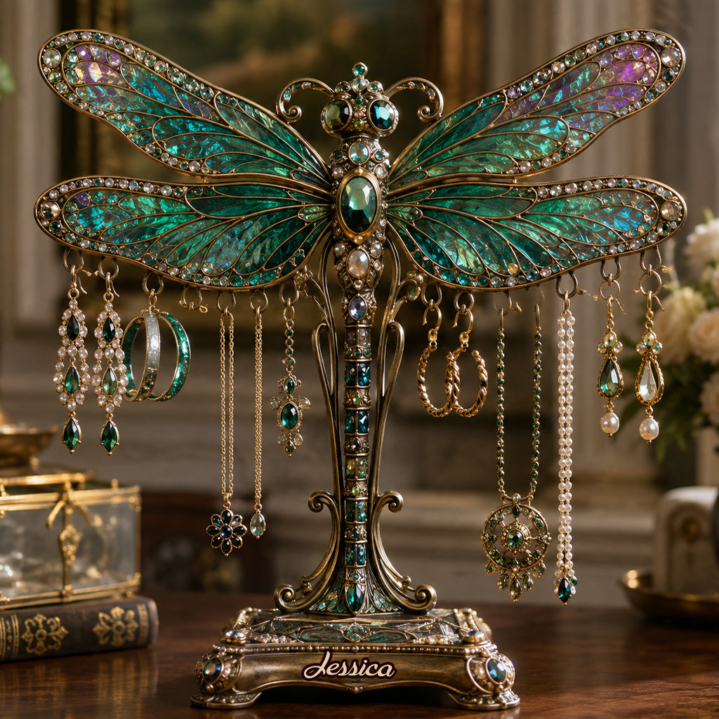 Stunning Dragonfly - Personalized Dragonfly Jewelry Holder