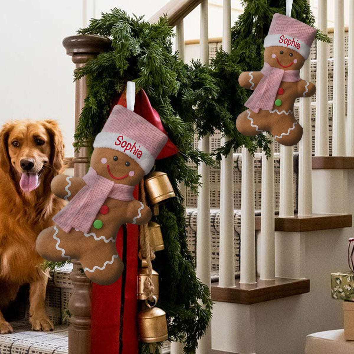 Merry Christmas - Personalized Family Shaped Christmas Stocking