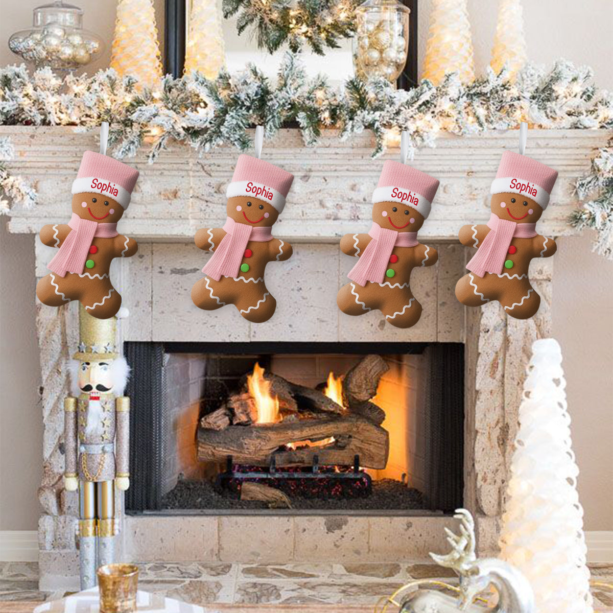 Merry Christmas - Personalized Family Shaped Christmas Stocking