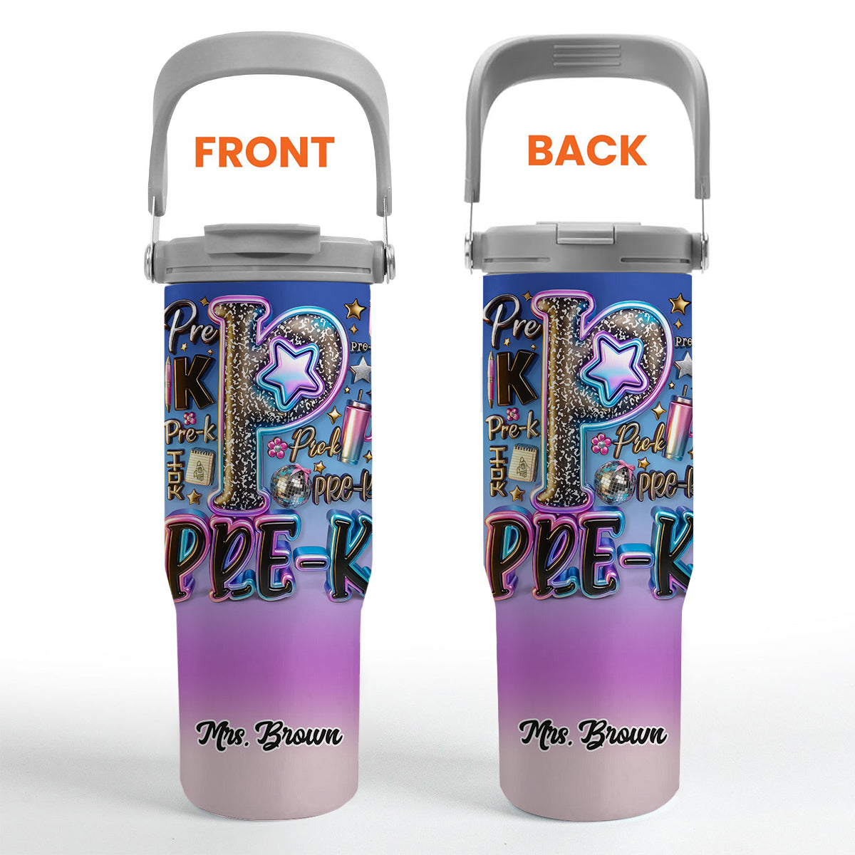 Gobelet isotherme personnalisé pour enseignants, idéal pour la rentrée scolaire - Gobelet avec poignée ergonomique