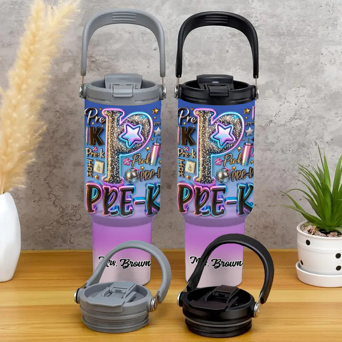 Gobelet isotherme personnalisé pour enseignants, idéal pour la rentrée scolaire - Gobelet avec poignée ergonomique