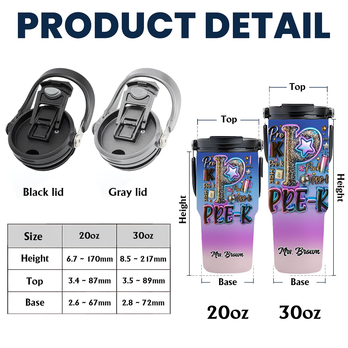 Gobelet isotherme personnalisé pour enseignants, idéal pour la rentrée scolaire - Gobelet avec poignée ergonomique