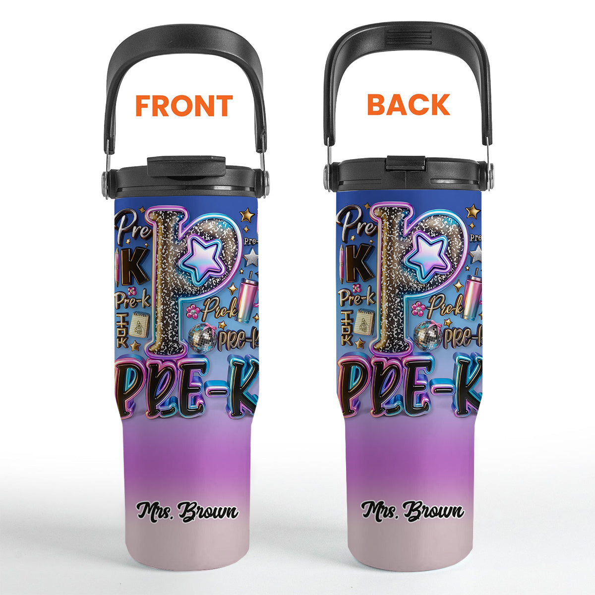 Gobelet isotherme personnalisé pour enseignants, idéal pour la rentrée scolaire - Gobelet avec poignée ergonomique