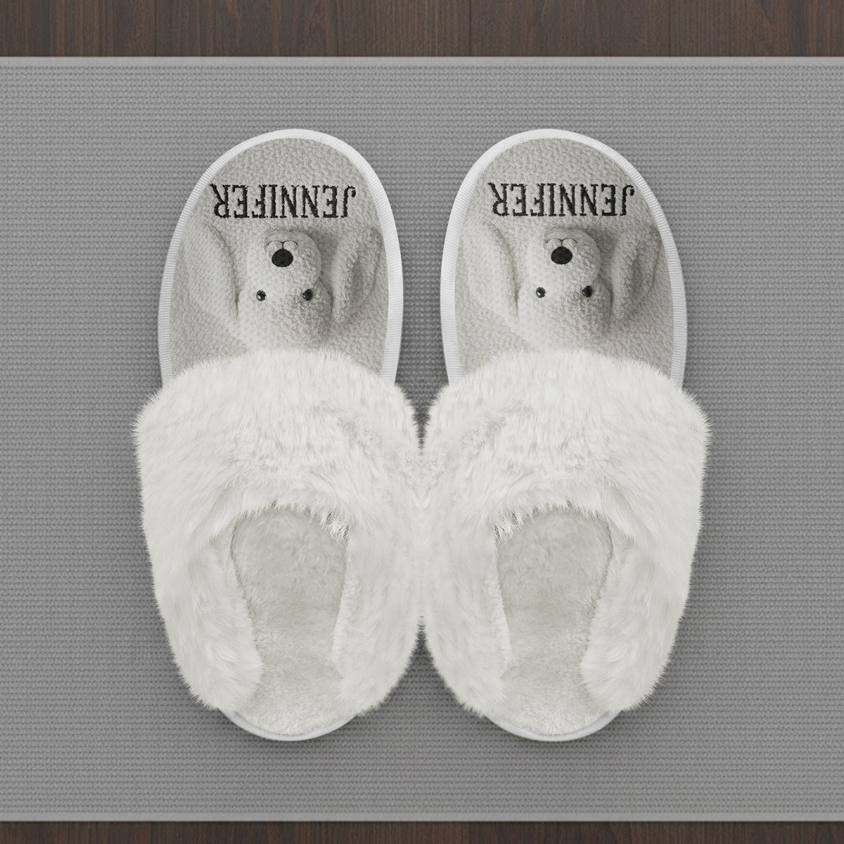 Furry Friends - Personalized Dog Slippers With Fur Lining