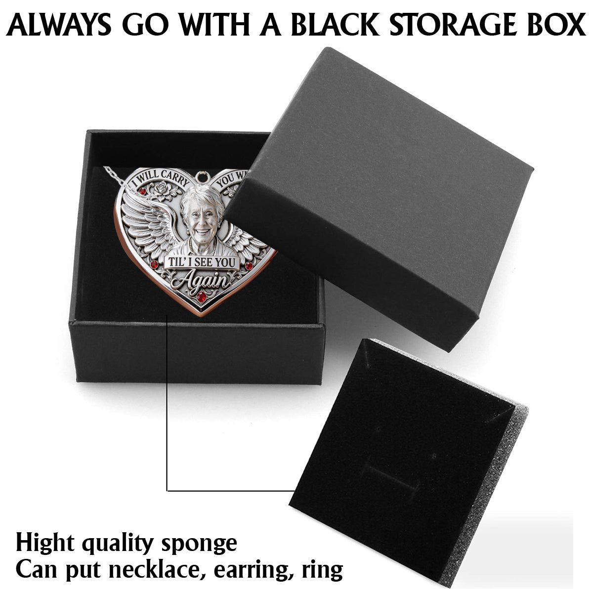 Erinnerungsgeschenk, Bis wir uns wiedersehen – Personalisierte Gedenk-Halskette mit Anhänger aus Metall