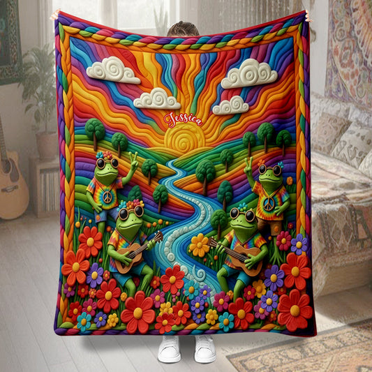 Hippie Flowers - Personalized Hippie Blanket