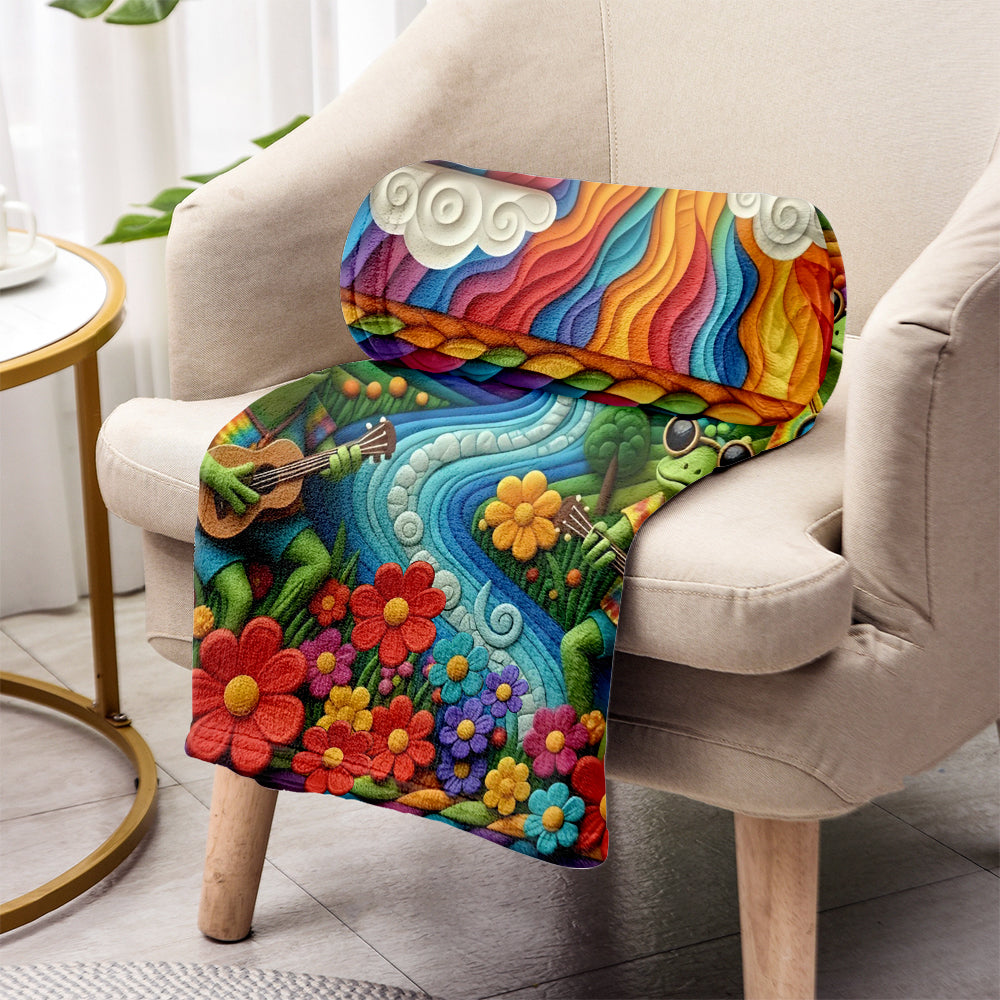 Hippie Flowers - Personalized Hippie Blanket