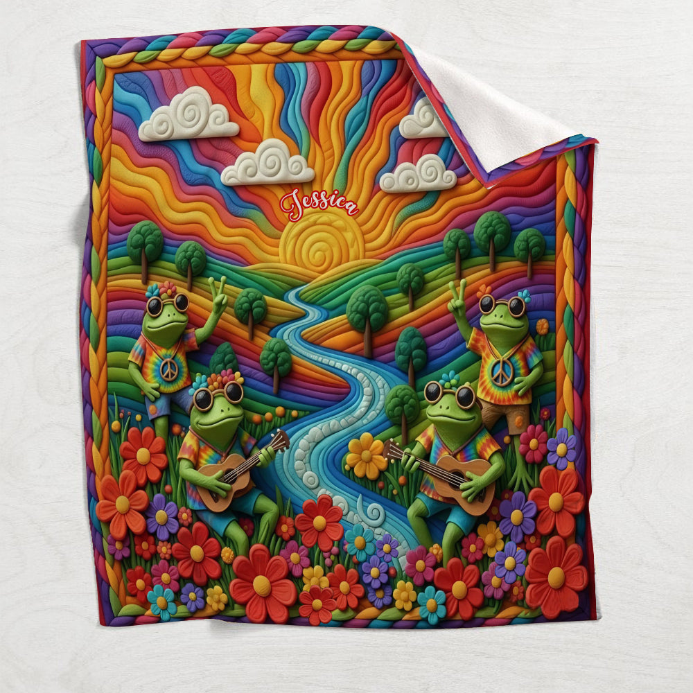 Hippie Flowers - Personalized Hippie Blanket