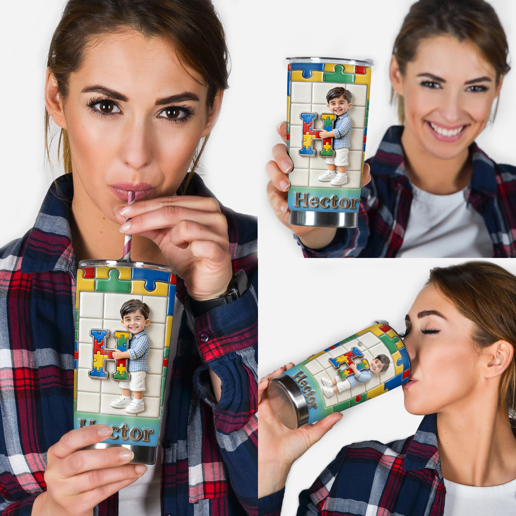 Autism Letter - Personalized Autism Awareness Tumbler