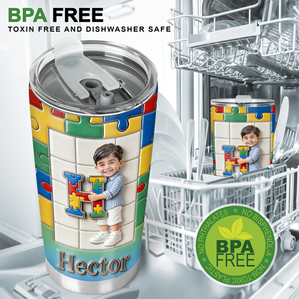 Autism Letter - Personalized Autism Awareness Tumbler