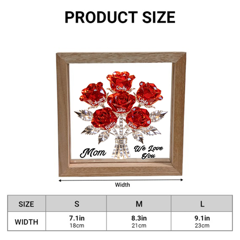 Muttertagsgeschenk für Mama und Oma – Personalisierter LED-Lichterrahmen aus Holz für Mama