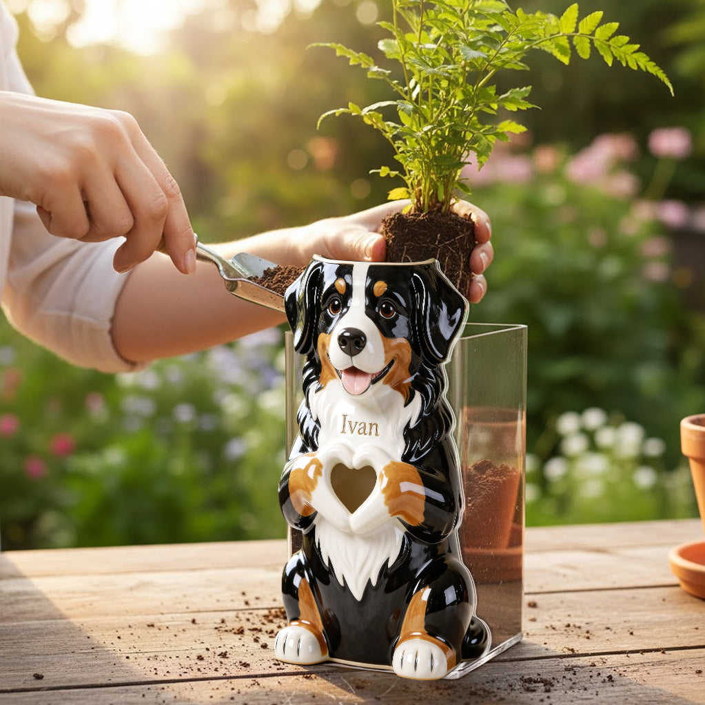 Custom Any Photo - Love My Pet - Personalized Dog Acrylic Pot