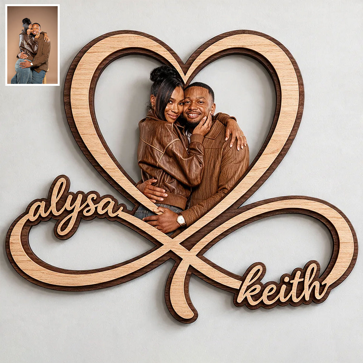 I Love You Forever - Personalized Couple 2 Layered Wood Sign / Wood Plaque