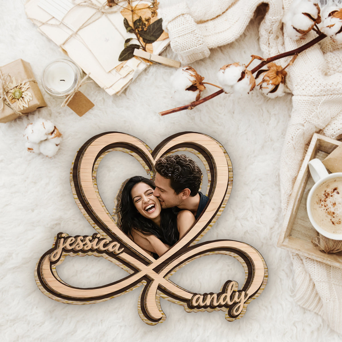 I Love You Forever - Personalized Couple 2 Layered Wood Sign / Wood Plaque