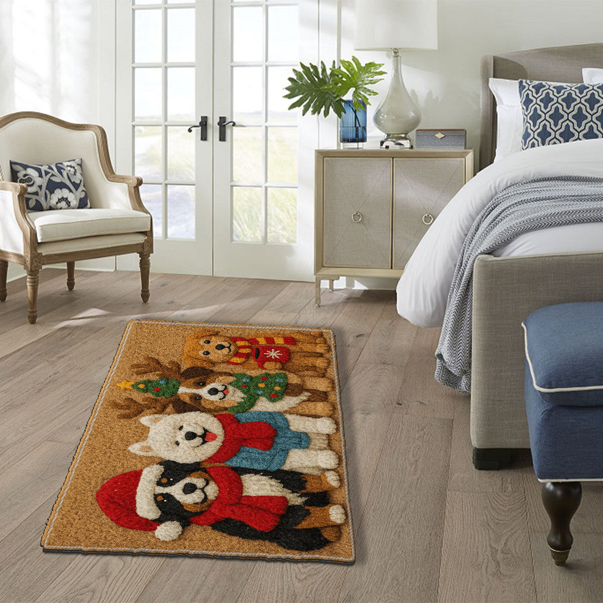Christmas Dog - Personalized Dog Non-Slip Tufted Rug
