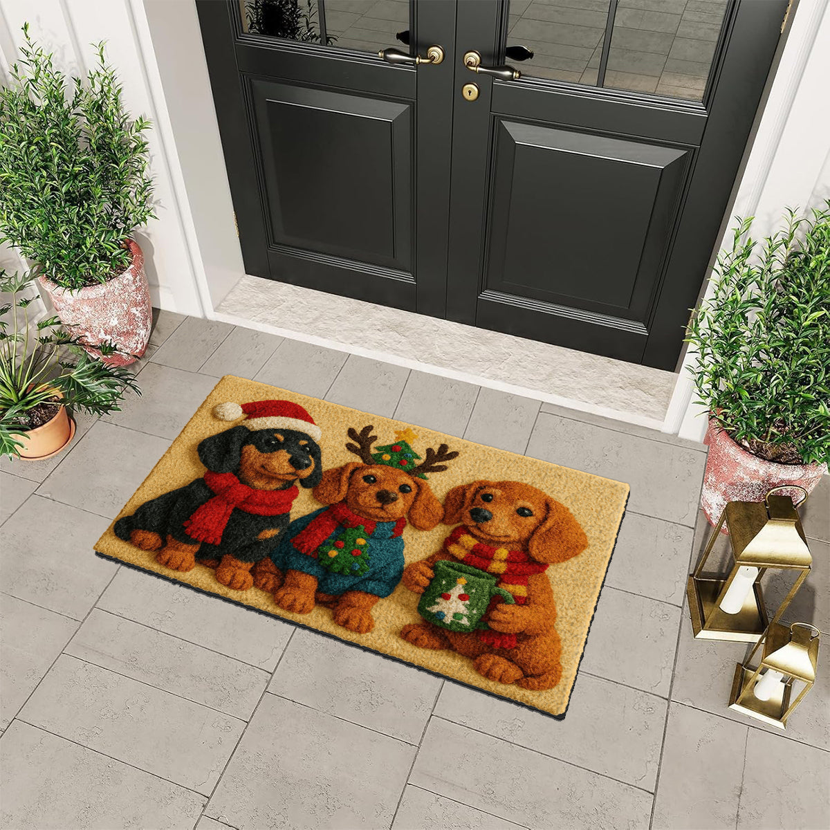 Christmas Dog - Personalized Dog Non-Slip Tufted Rug