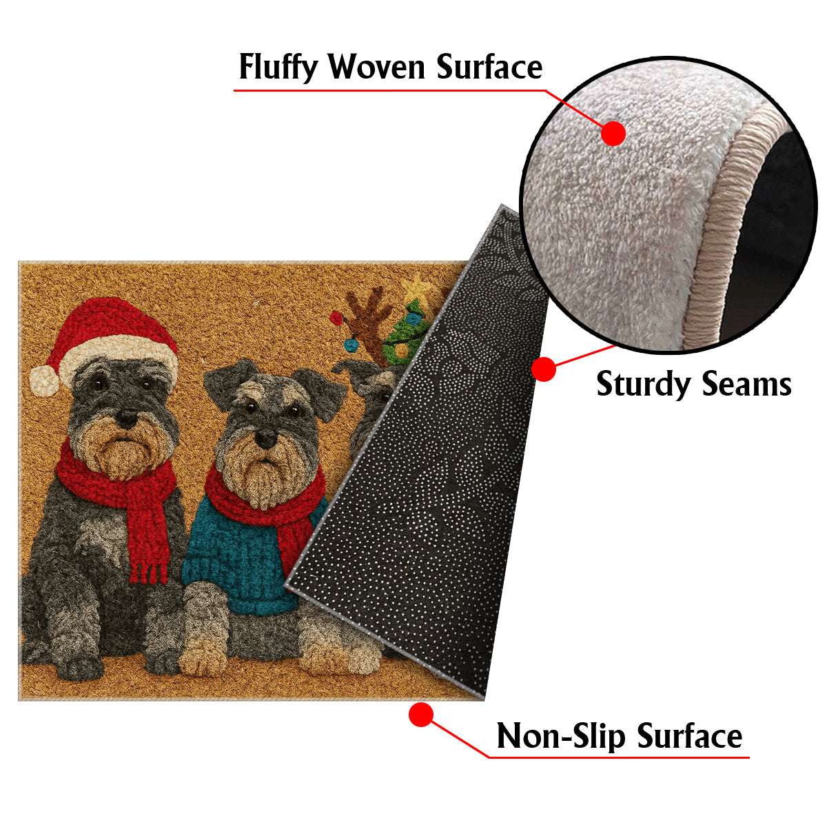 Christmas Dog - Personalized Dog Non-Slip Tufted Rug