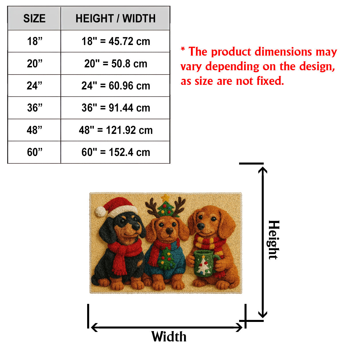 Christmas Dog - Personalized Dog Non-Slip Tufted Rug