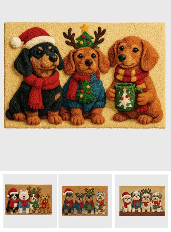 Christmas Dog - Personalized Dog Non-Slip Tufted Rug