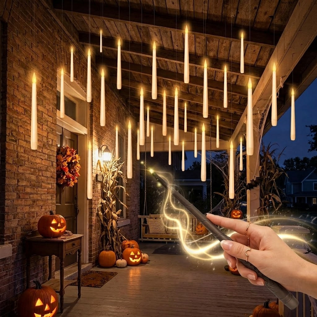 Flameless Floating Candles With Wand Remote