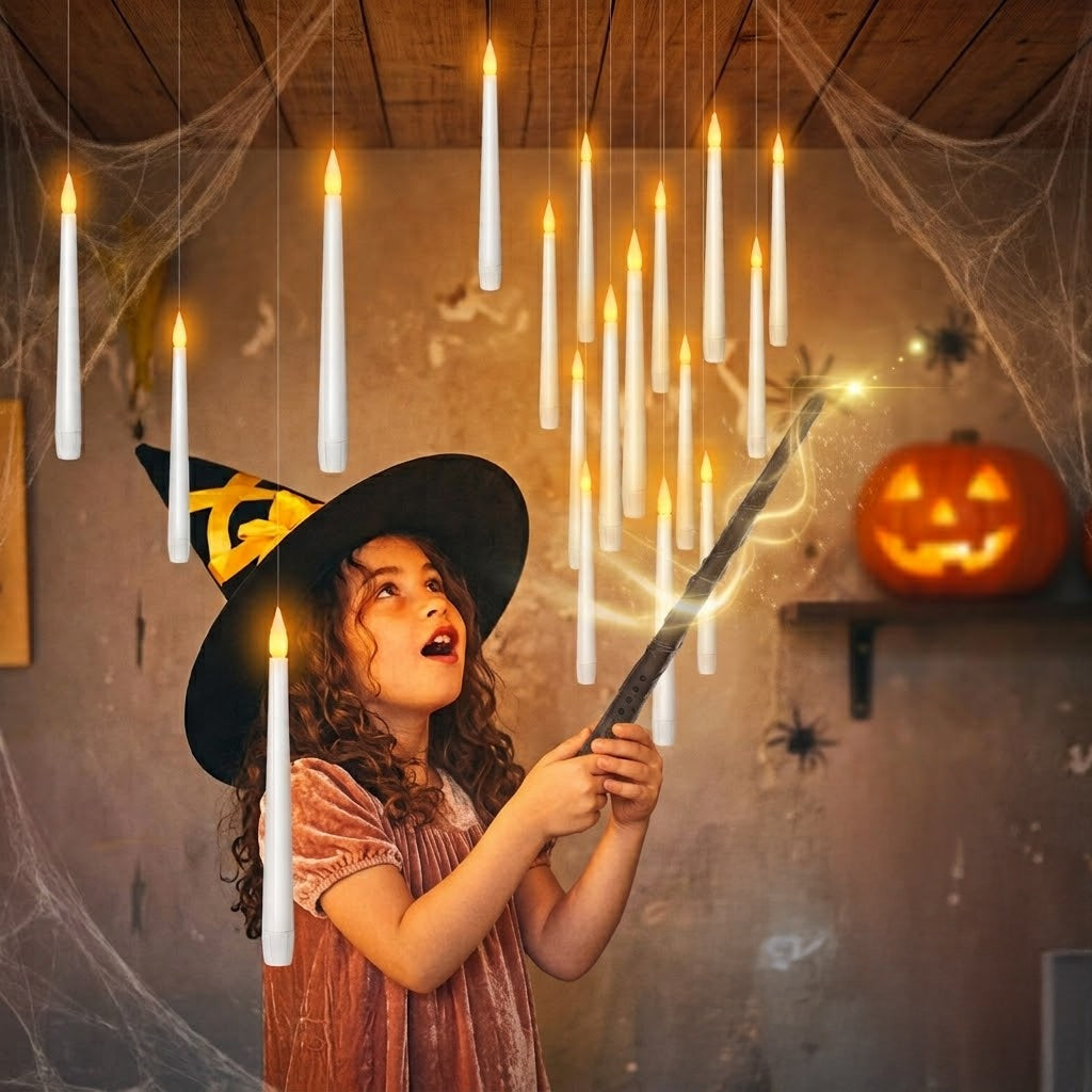 Flameless Floating Candles With Wand Remote