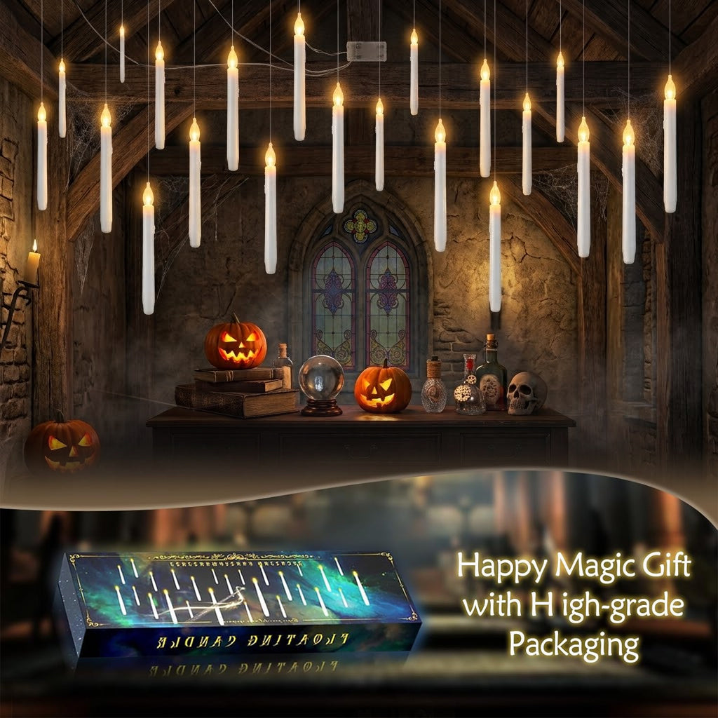 Flameless Floating Candles With Wand Remote