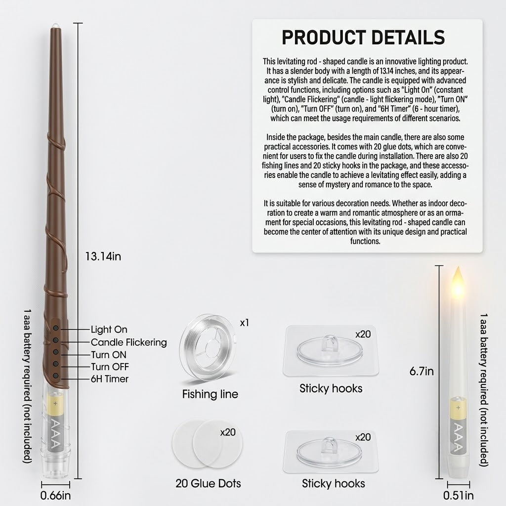 Flameless Floating Candles With Wand Remote