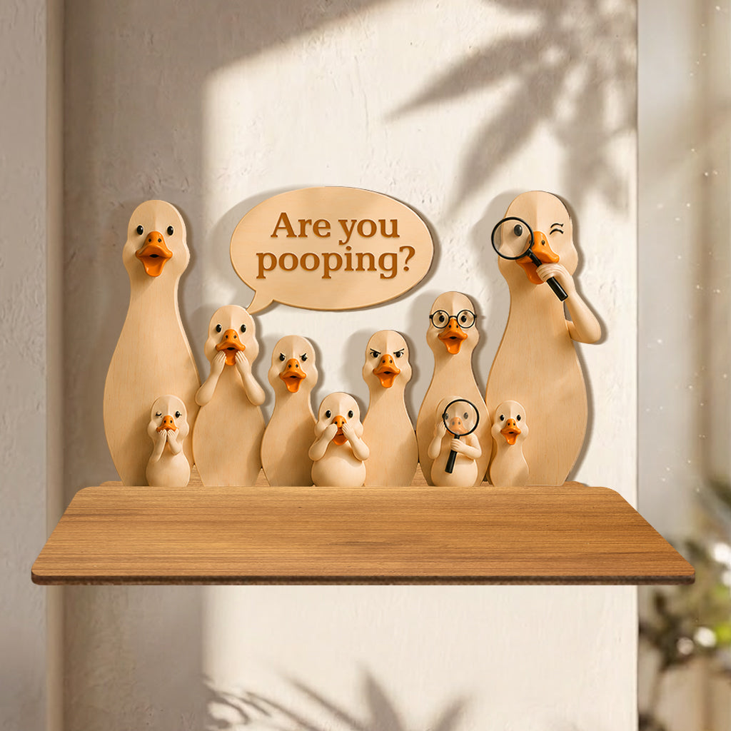 Silly Goose, Funny Goose - Personalized The Goose Wooden Floating Shelf