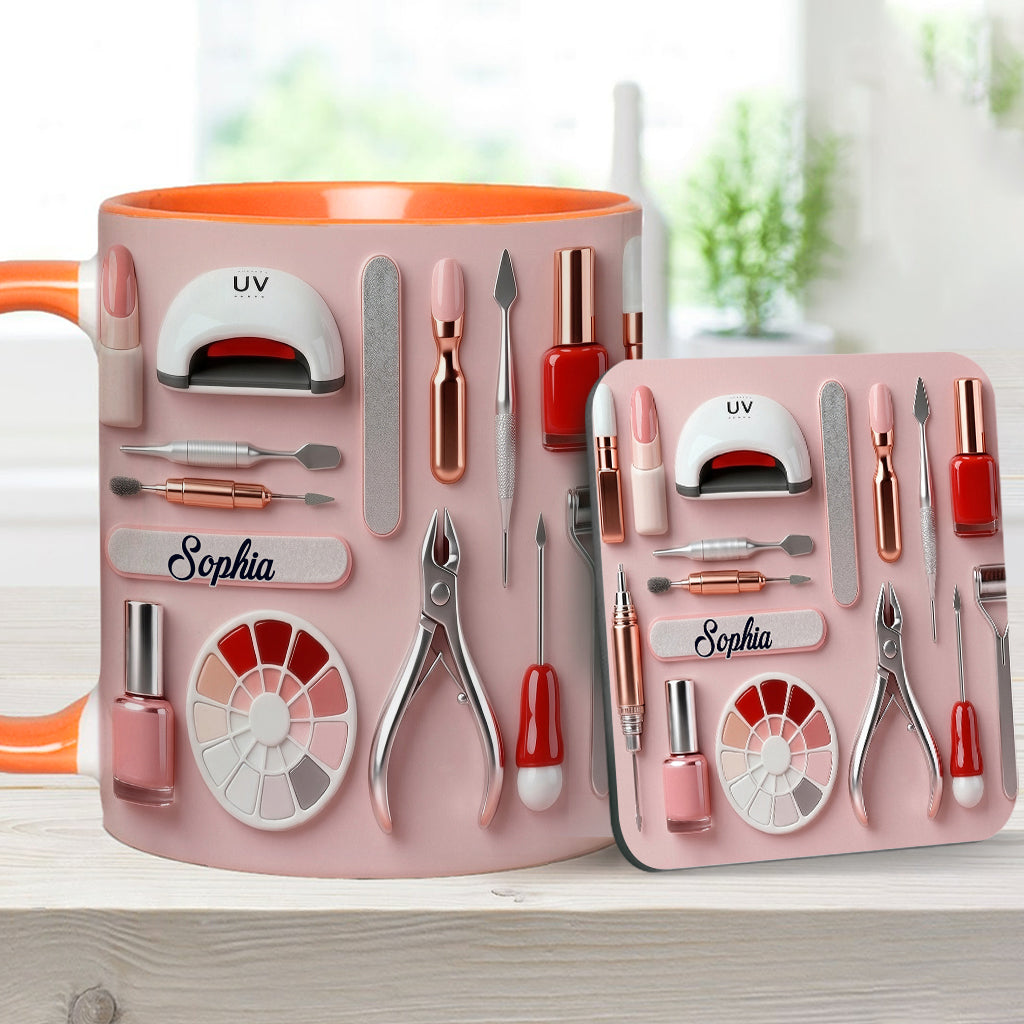 Nageldesignerin – Personalisierte Tasse und Untersetzer für Ihr Nagelstudio