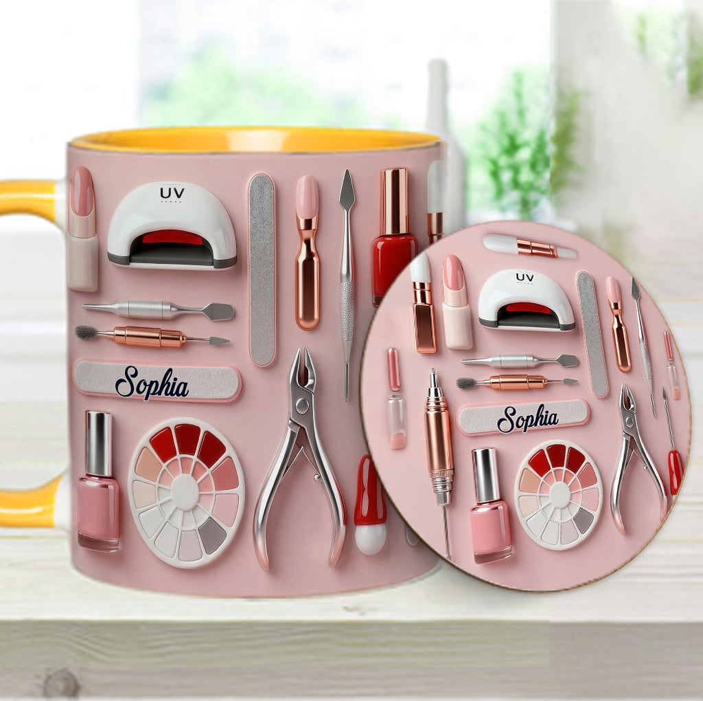 Nageldesignerin – Personalisierte Tasse und Untersetzer für Ihr Nagelstudio