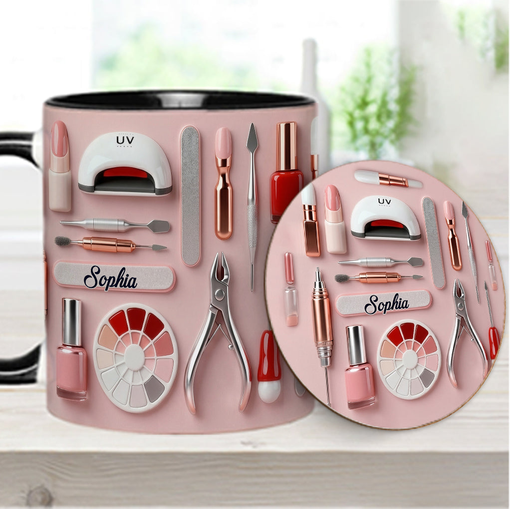 Nageldesignerin – Personalisierte Tasse und Untersetzer für Ihr Nagelstudio