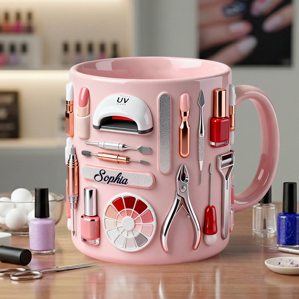 Nageldesignerin – Personalisierte Tasse und Untersetzer für Ihr Nagelstudio